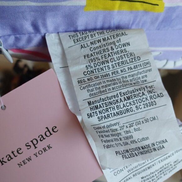 Kate Spade New York Scribble Floral Cafe Scene Decorative Pillow | 20" x 20" - Picture 7 of 8